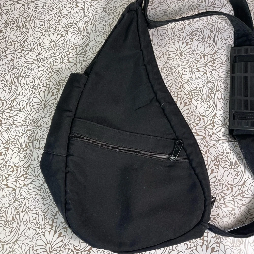 AmeriBag Black Nylon Shoulder Bag Sling Purse